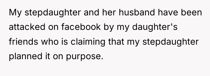 My stepdaughter and her husband have been attacked on facebook...