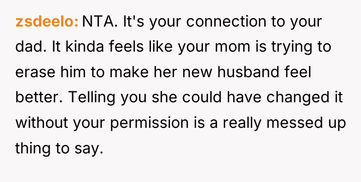 zsdeelo NTA. It's your connection to your dad. It kinda...