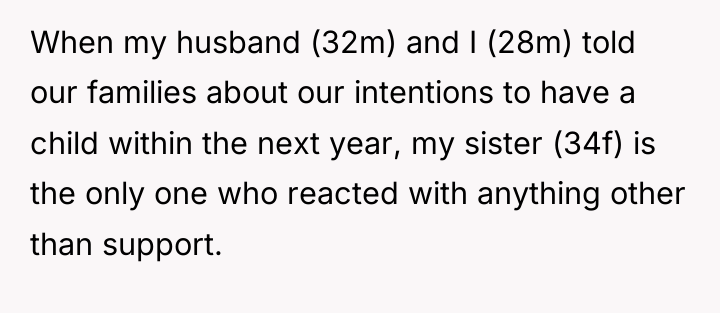 When my husband (32m) and I (28m) told our families...