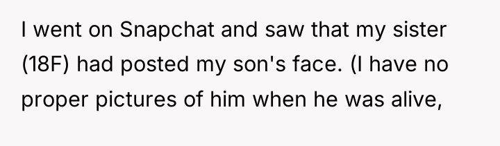 I went on Snapchat and saw that my sister (18F)...