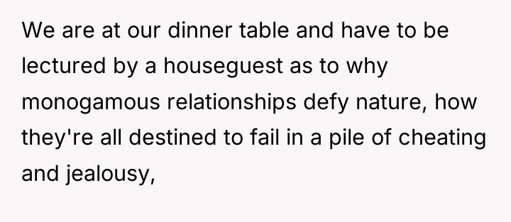 We are at our dinner table and have to be...