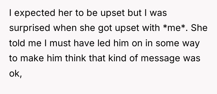 I expected her to be upset but I was surprised...