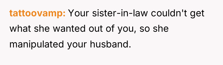 tattoovamp Your sister-in-law couldn't get what she wanted out of...