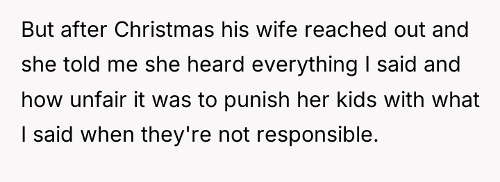 But after Christmas his wife reached out and she told...