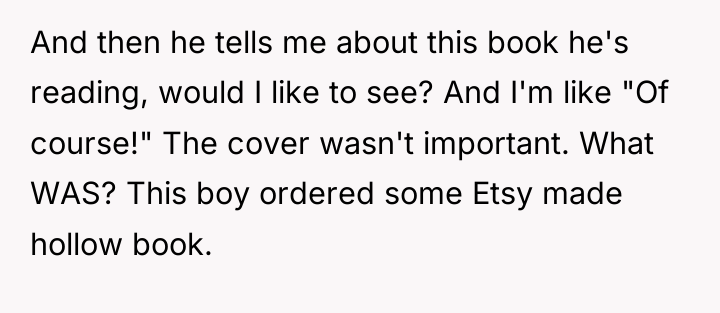 And then he tells me about this book he's reading,...