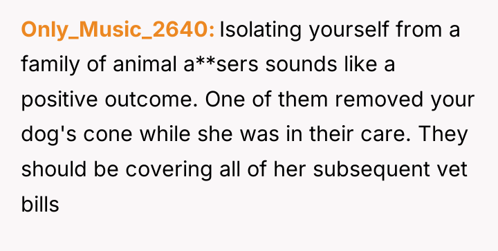 Only_Music_2640 Isolating yourself from a family of animal a**sers sounds...