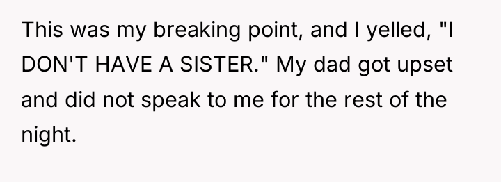 This was my breaking point, and I yelled, "I DON'T...