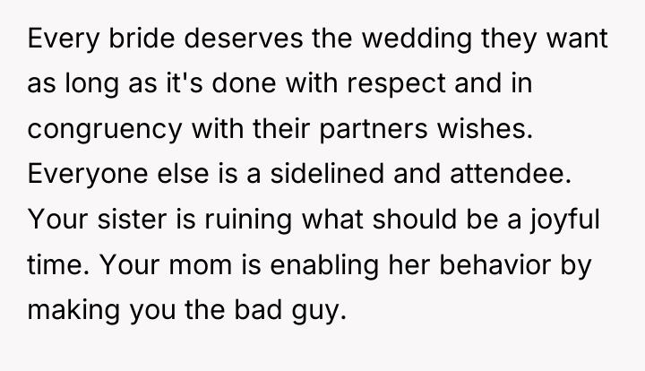 Every bride deserves the wedding they want as long as...