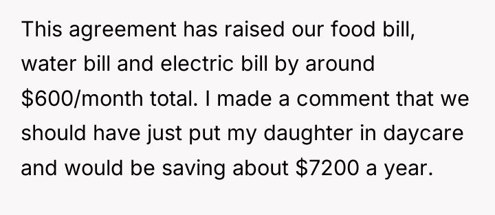 This agreement has raised our food bill, water bill and...