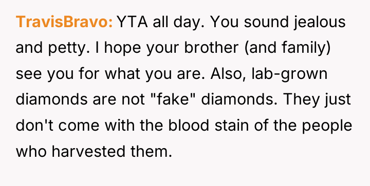 TravisBravo YTA all day. You sound jealous and petty. I...
