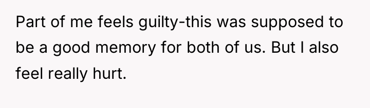 Part of me feels guilty-this was supposed to be a...