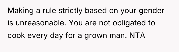 Making a rule strictly based on your gender is unreasonable....
