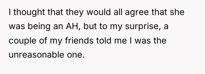 I thought that they would all agree that she was...