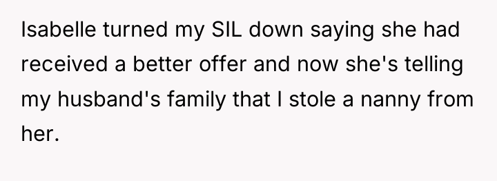 Isabelle turned my SIL down saying she had received a...