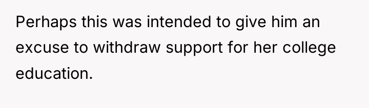 Perhaps this was intended to give him an excuse to...