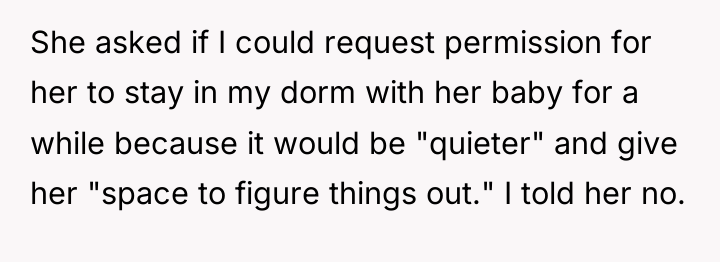 She asked if I could request permission for her to...