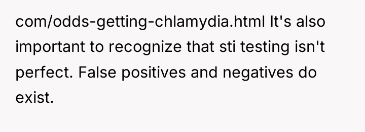 com/odds-getting-chlamydia.html It's also important to recognize that sti testing isn't...