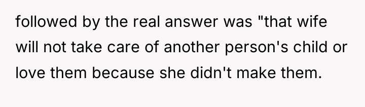 followed by the real answer was "that wife will not...