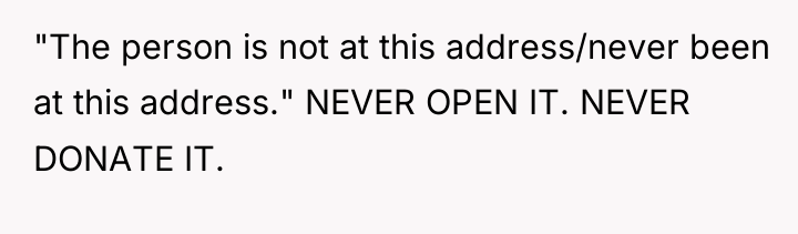 "The person is not at this address/never been at this...