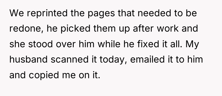 We reprinted the pages that needed to be redone, he...
