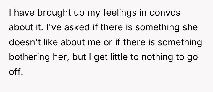 I have brought up my feelings in convos about it....