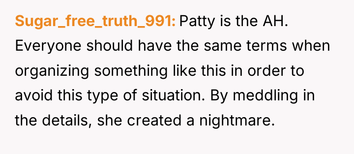 Sugar_free_truth_991 Patty is the AH. Everyone should have the same...