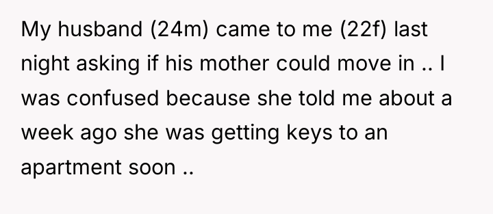 My husband (24m) came to me (22f) last night asking...