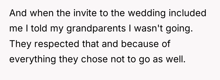 And when the invite to the wedding included me I...