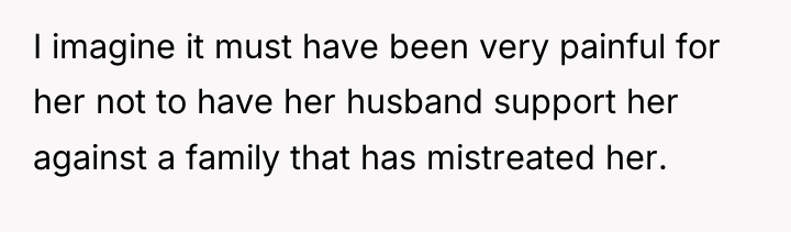 I imagine it must have been very painful for her...