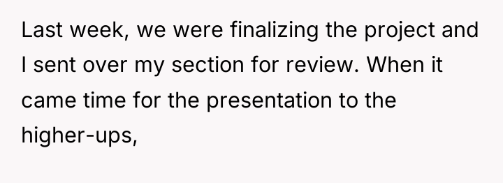 Last week, we were finalizing the project and I sent...