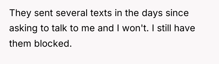They sent several texts in the days since asking to...