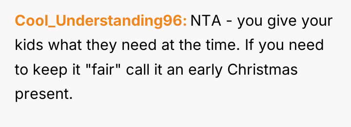 Cool_Understanding96 NTA - you give your kids what they need...