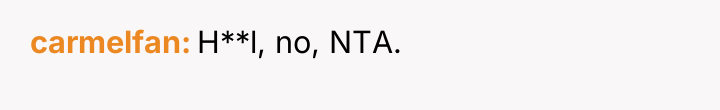 carmelfan H**l, no, NTA.