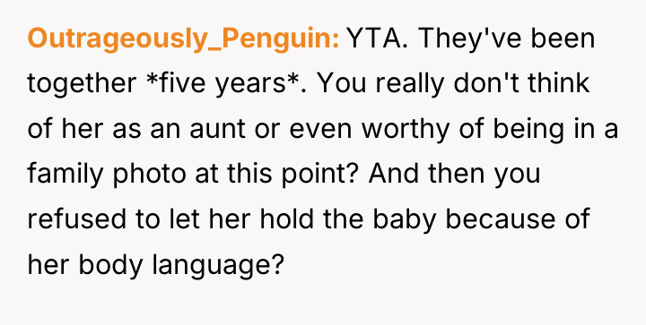 Outrageously_Penguin YTA. They've been together *five years*. You really don't...