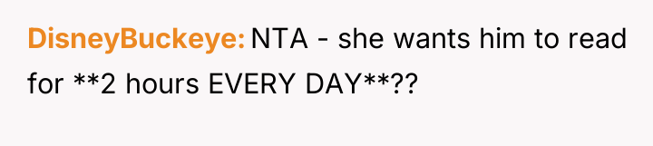 DisneyBuckeye NTA - she wants him to read for **2...