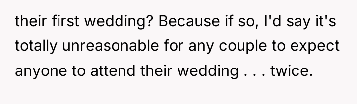 their first wedding? Because if so, I'd say it's totally...
