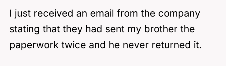 I just received an email from the company stating that...