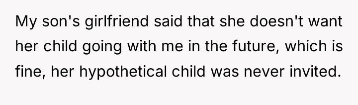 My son's girlfriend said that she doesn't want her child...