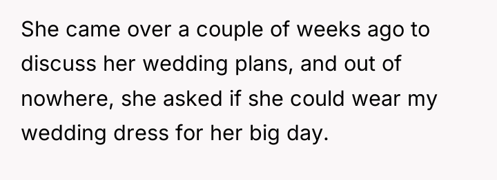 She came over a couple of weeks ago to discuss...