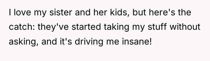 I love my sister and her kids, but here's the...