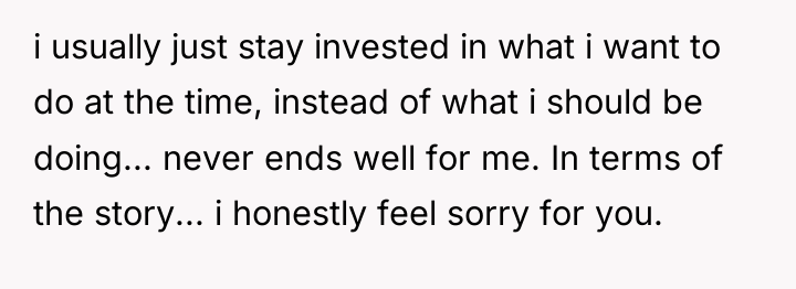 i usually just stay invested in what i want to...