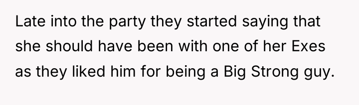 Late into the party they started saying that she should...