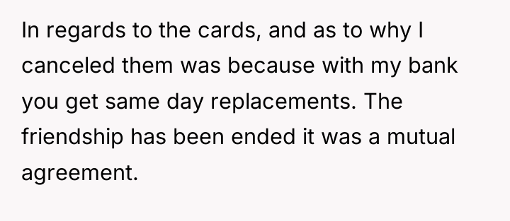 In regards to the cards, and as to why I...