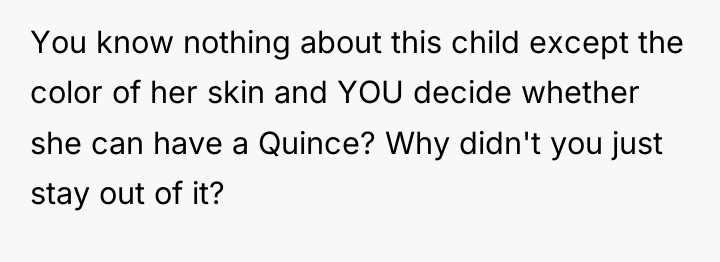 You know nothing about this child except the color of...
