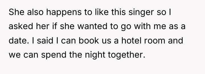 She also happens to like this singer so I asked...