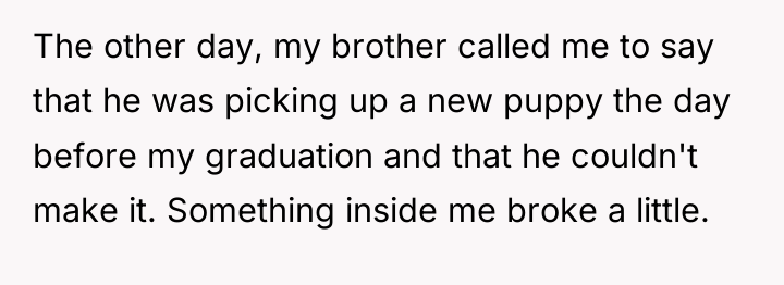 The other day, my brother called me to say that...