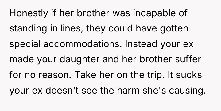 Honestly if her brother was incapable of standing in lines,...
