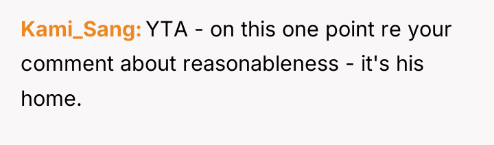 Kami_Sang YTA - on this one point re your comment...