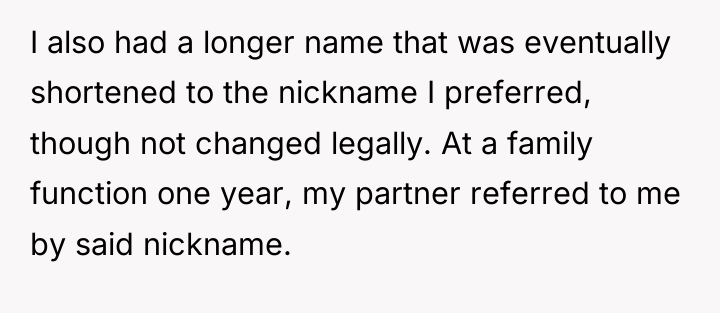 I also had a longer name that was eventually shortened...