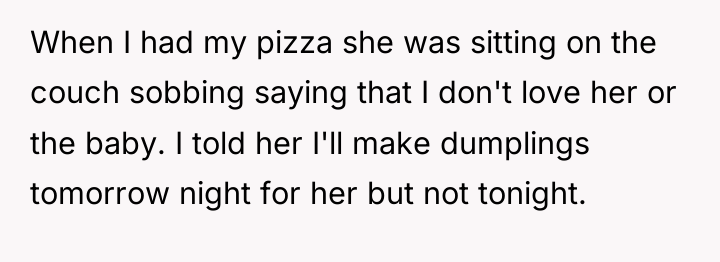 When I had my pizza she was sitting on the...